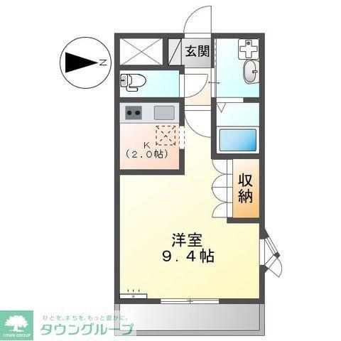 グリルスI(1K/1階)の間取り写真