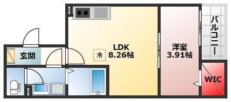 FSTYLE西取石5号館(1LDK/1階)の間取り写真