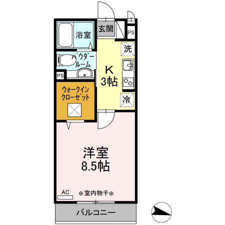 GRANDE-北烏山1丁目-(1K/1階)の間取り写真