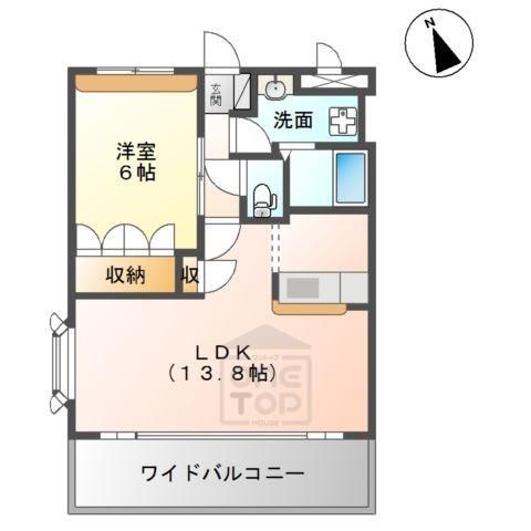 カーサ・フェリーチェ(1LDK/2階)の間取り写真