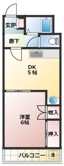 朝倉コーポ(1DK/2階)の間取り写真