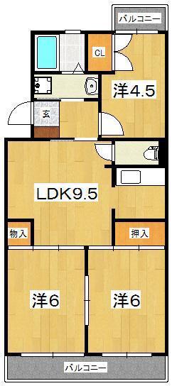 アネックスOZAWA(3LDK/1階)の間取り写真