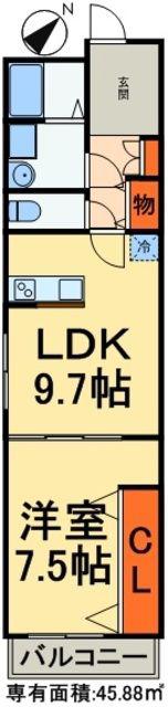 RCデザイナーズ松戸(1LDK/5階)の間取り写真