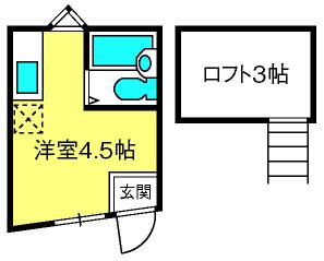 オクトハイツ(ワンルーム/1階)の間取り写真