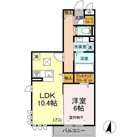 サンボナール(1LDK/1階)の間取り写真