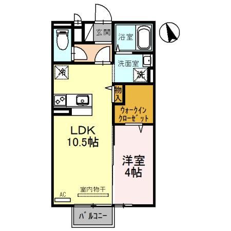 セジュールNOZAKI 野洲市小篠原(1LDK/2階)の間取り写真