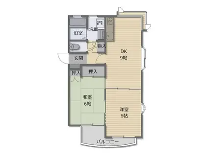 サブトピア桜田の丘1号館(2DK/1階)の間取り写真