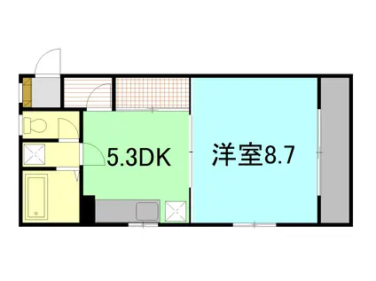 ビレッヂアトム(1DK/4階)の間取り写真