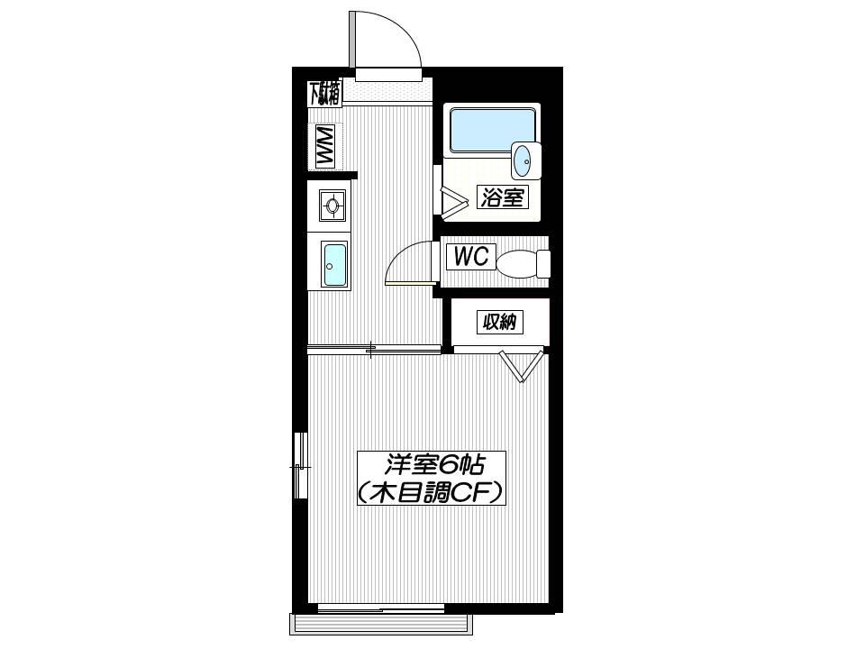 ルレーブ湘南(1K/2階)の間取り写真