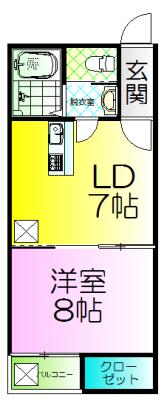 セントフェリオ堺(1DK/3階)の間取り写真