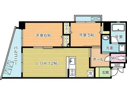 フェリーチェ中井けやき通(2LDK/5階)の間取り写真