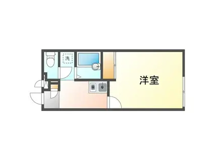 レオパレス浜柳(1K/1階)の間取り写真