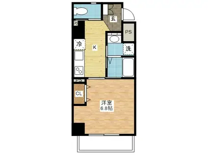 A&M FELICIE(1K/2階)の間取り写真