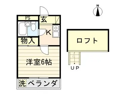 メゾンボワ新川(1K/2階)の間取り写真