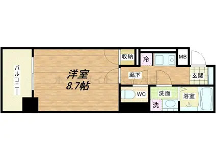 URESIDENCEUESHIO(1K/2階)の間取り写真