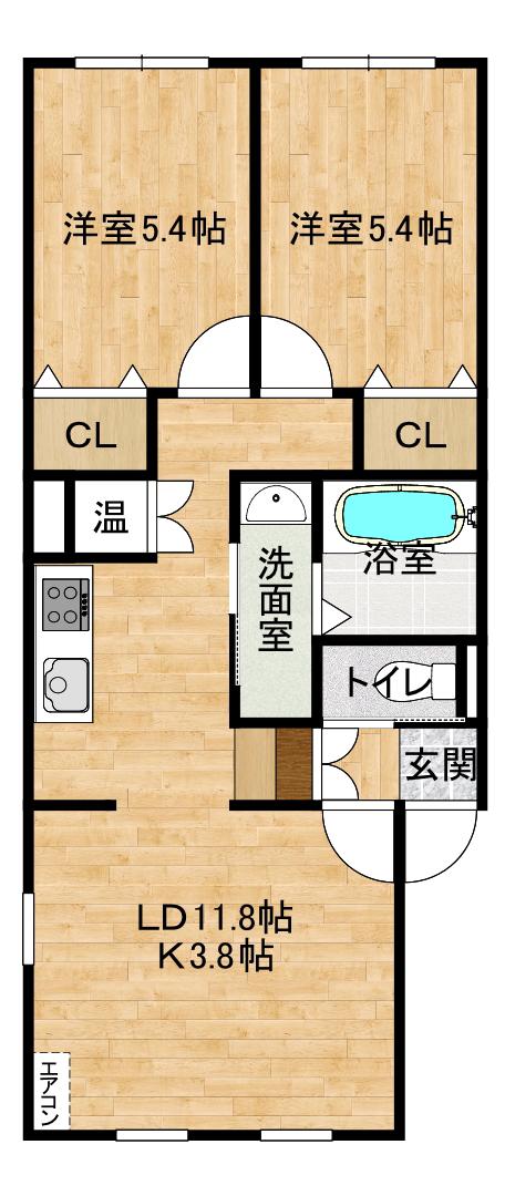プランドールII(2LDK/2階)の間取り写真