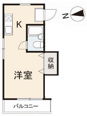 アムール宮脇(ワンルーム/2階)の間取り写真