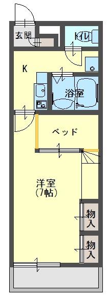 ピコ 白鳥(1K/2階)の間取り写真