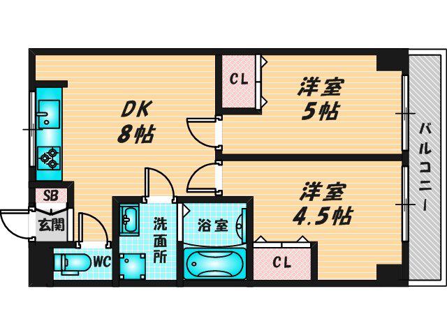 小林マンション(2DK/2階)の間取り写真