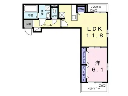 トレカーサ(1LDK/2階)の間取り写真
