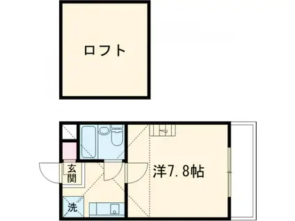 ヨーロピアン B(1K/2階)の間取り写真