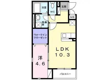 カーサグランデ TN(1LDK/1階)の間取り写真