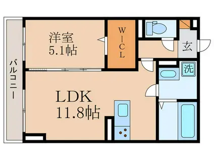 MON AMOUR知原(1LDK/3階)の間取り写真