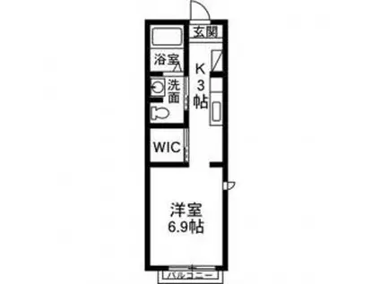 ワイコロアヴィレッジB(1K/1階)の間取り写真