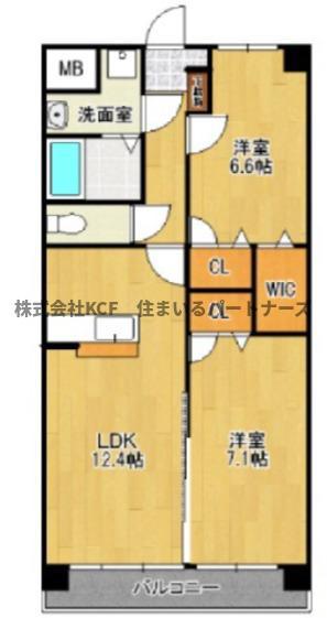 第33上野ビル(2LDK/6階)の間取り写真