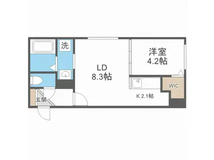 スパークル豊平(1LDK/1階)の間取り写真