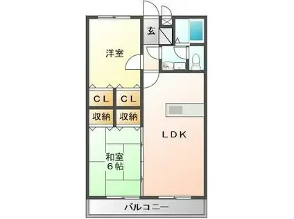 コスモパートII(2LDK/3階)の間取り写真