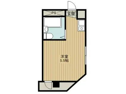 サンハイツ(ワンルーム/2階)の間取り写真