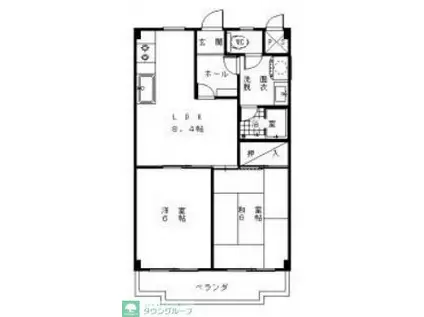 ベルメゾン若葉(2DK/3階)の間取り写真