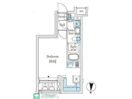 SOLASIARESIDENCE亀戸(ワンルーム/1階)の間取り写真