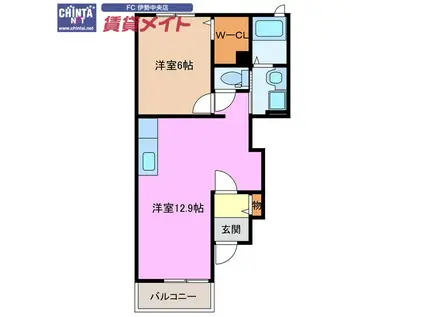 メゾンサンパティーク I棟(1LDK/1階)の間取り写真