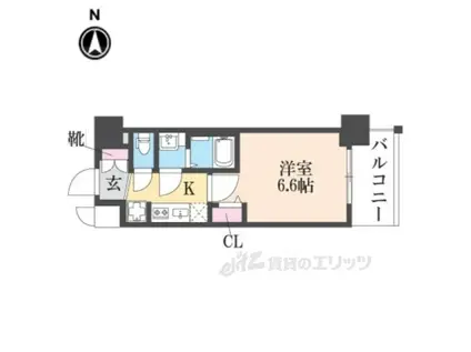 プレサンス THE KYOTO 澄華(1K/3階)の間取り写真