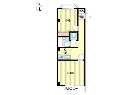 メゾン東麻布(1LDK/2階)の間取り写真