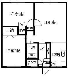 高西ハイツ(2LDK/1階)の間取り写真