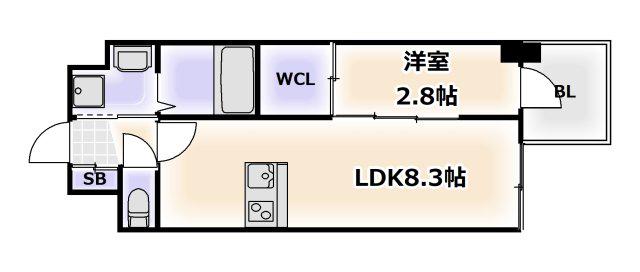 セレニテ日本橋エクラ(1LDK/3階)の間取り写真