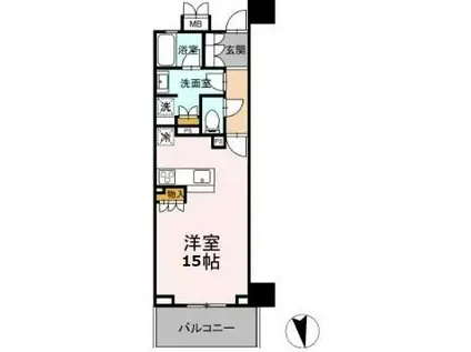 ザ・パークハウス 鹿児島中央タワー2108号(ワンルーム/21階)の間取り写真