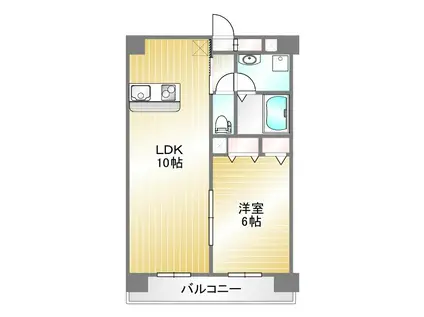 CITYSPIRE新神戸(1LDK/9階)の間取り写真