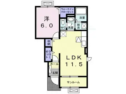 カーサグランデIII(1LDK/1階)の間取り写真