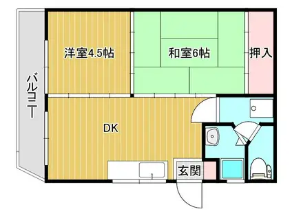 水月ハイツ (2DK/3階)の間取り写真
