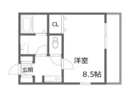 クレール上祇園(1K/2階)の間取り写真