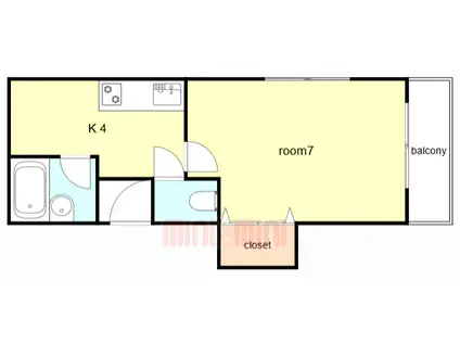 ポートサイドビル(1K/2階)の間取り写真