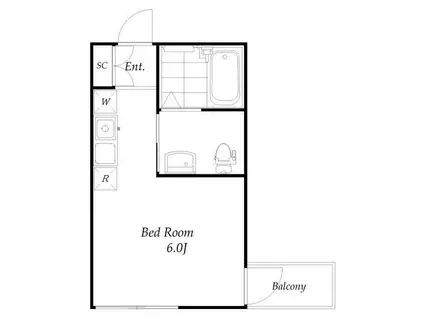 クレールブランシェ西横浜A号棟(ワンルーム/1階)の間取り写真