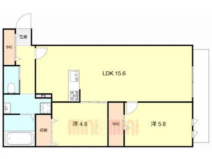 AQUILA須磨海浜公園(2LDK/1階)の間取り写真