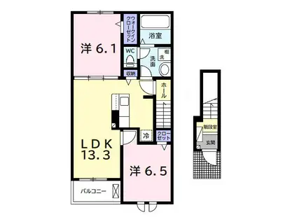 ルミネスIII(2LDK/2階)の間取り写真