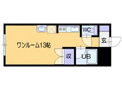 SMOTTO清田I(ワンルーム/1階)の間取り写真