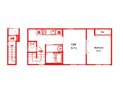ロイヤルハイツ白楽参番館(2K/2階)の間取り写真
